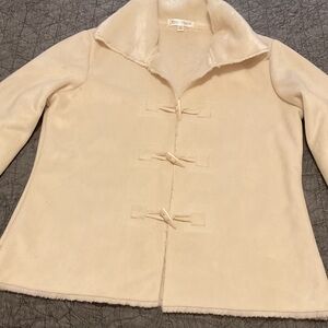 White House Black Market Cream Teddy Jacket